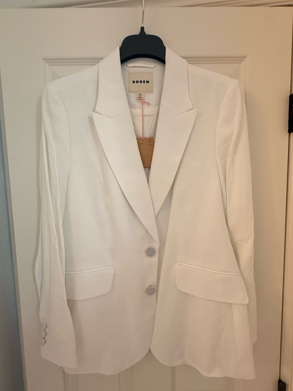 Boden White Women's Tailored Single-Breasted Blazer